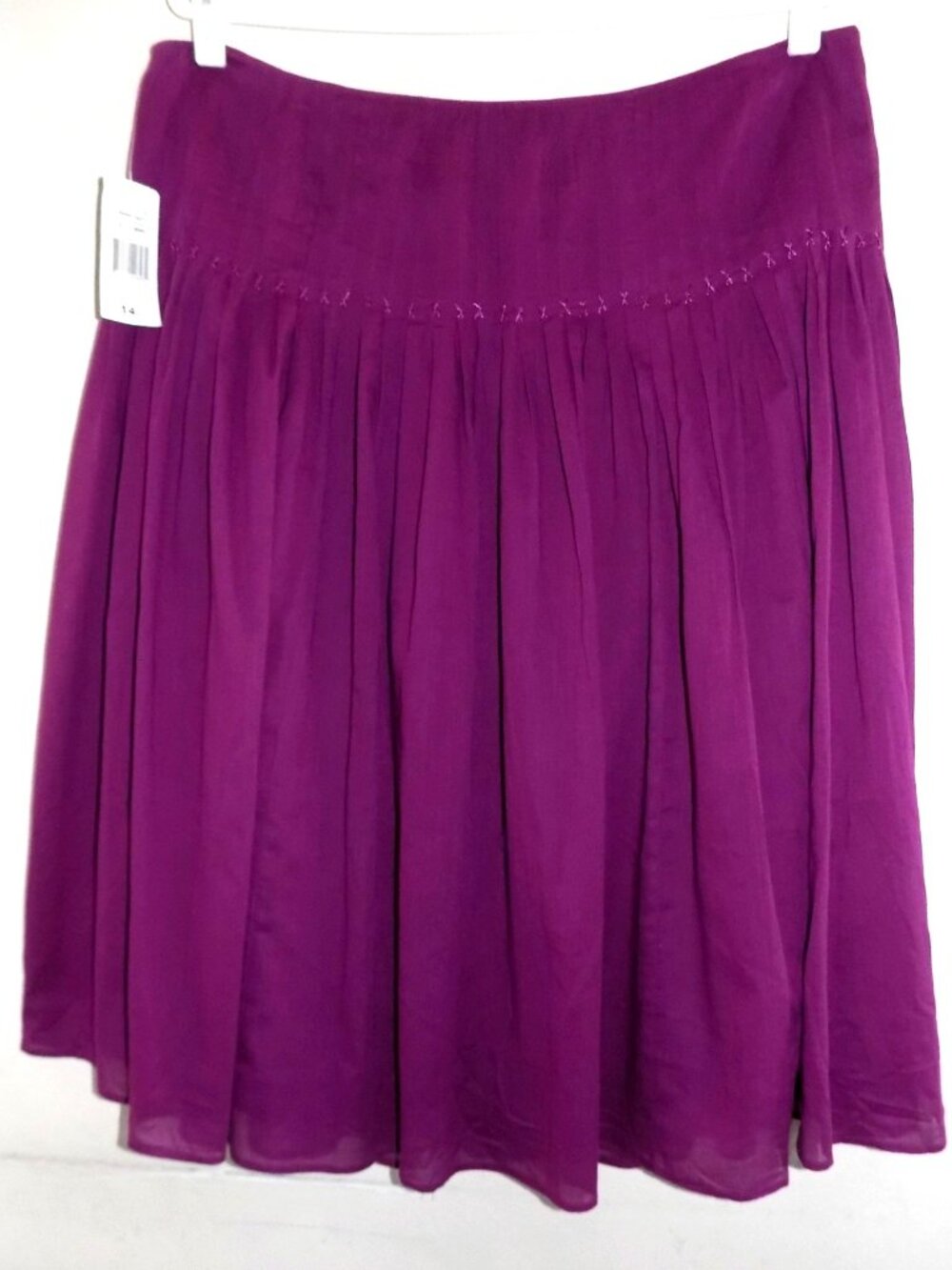 NWT Ralph Lauren cotton voile skirt 14 Purple Full Very light Magenta Midi $109